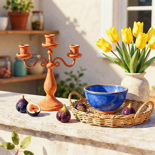 Vibrant Garden Patio Still Life