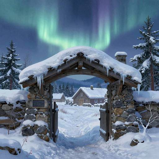 Snow-Covered Hoftor Arch Entrance