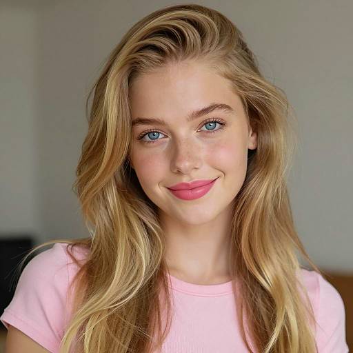 Young Blonde Woman Smiling