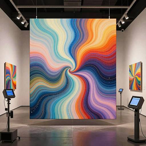 Futuristic AI Art Gallery Experience