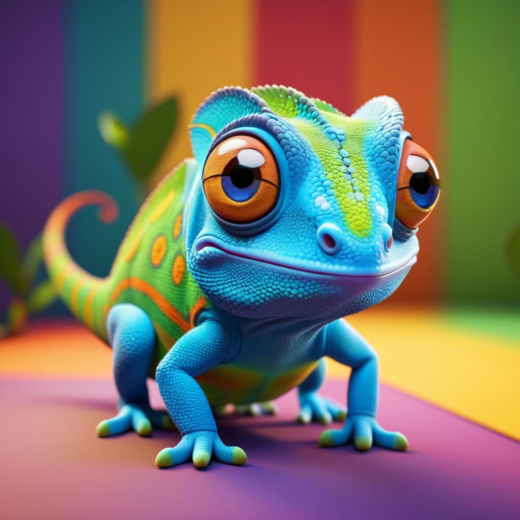 Playful Disney Chameleon Cartoon Face