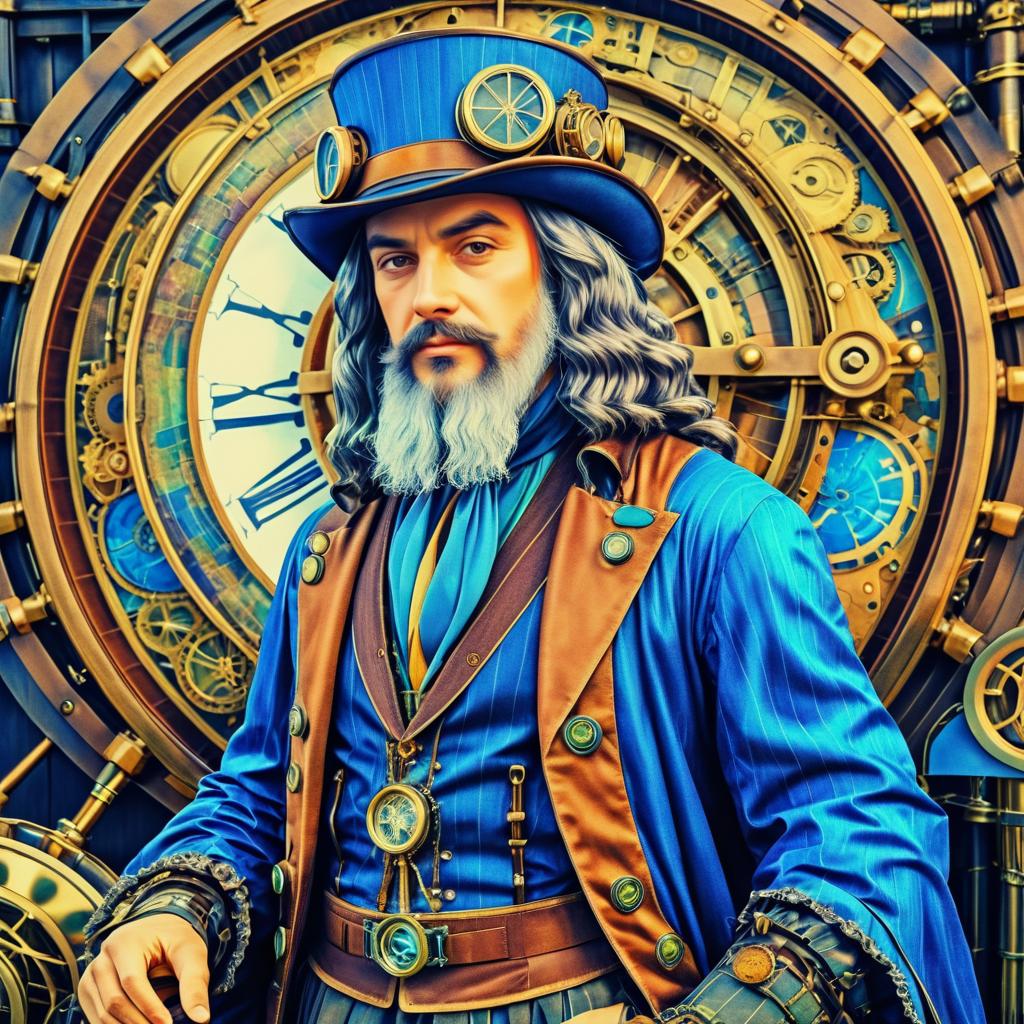 Steampunk Leonardo da Vinci Illustration