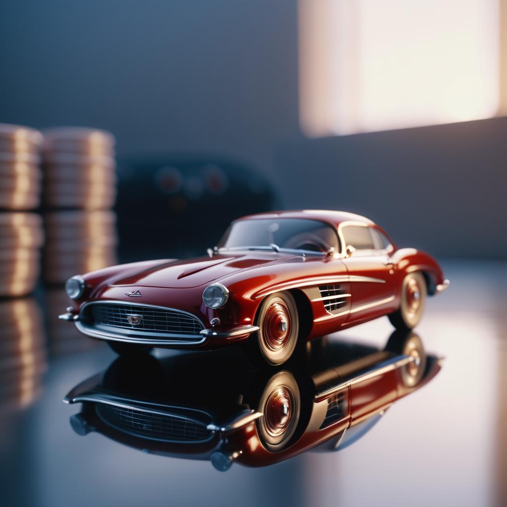 Cinematic Close-Up of Sports Car and Ballerina