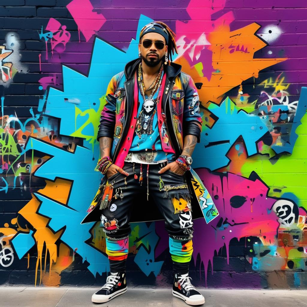 Vibrant Street Art Pirate Portrait