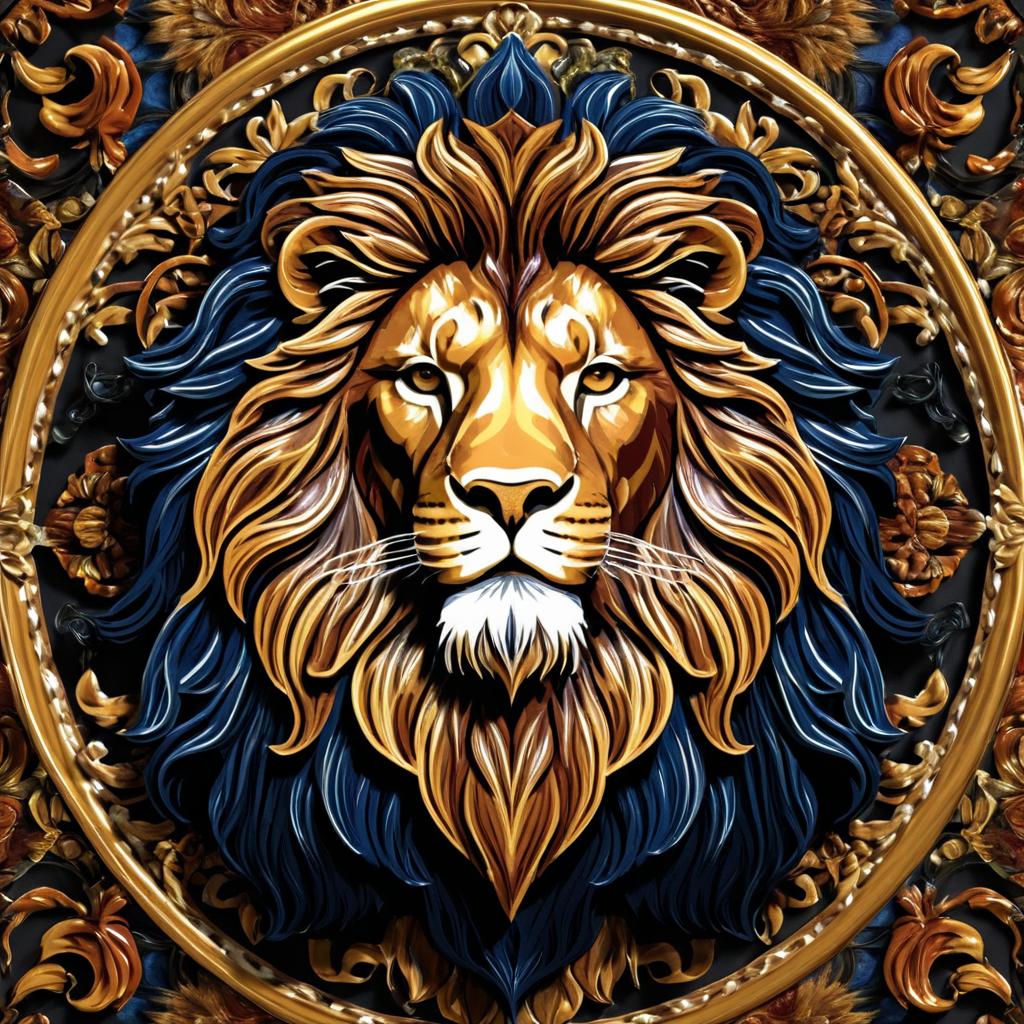 Majestic Lion in Renaissance Art Style