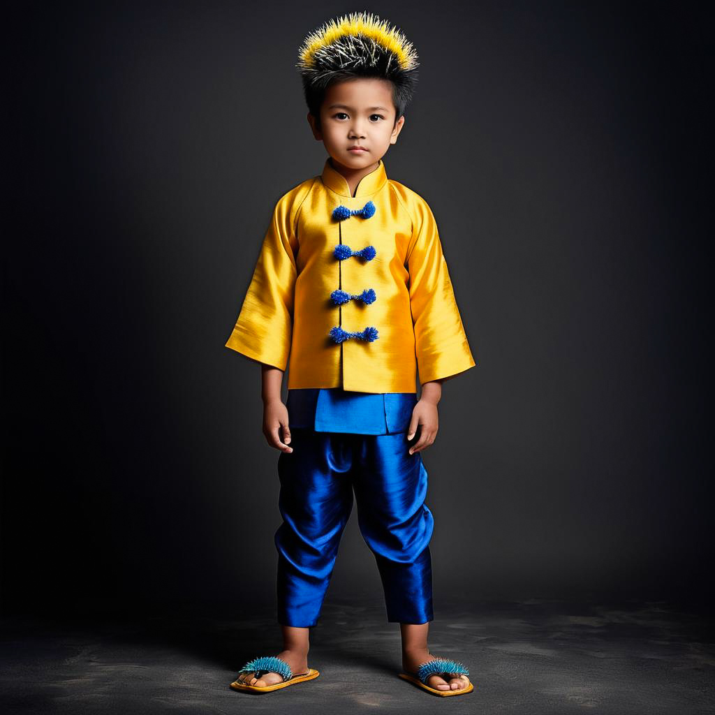 Young Boy in Elegant Tang Suit Portrait