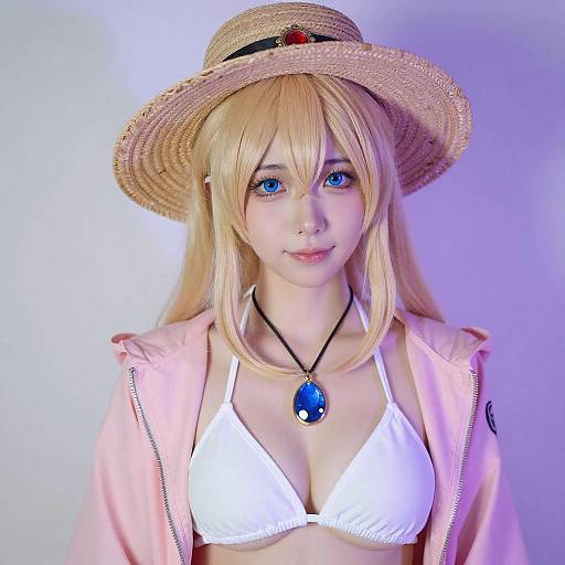 Blonde Cosplay Woman in Vibrant Outfit