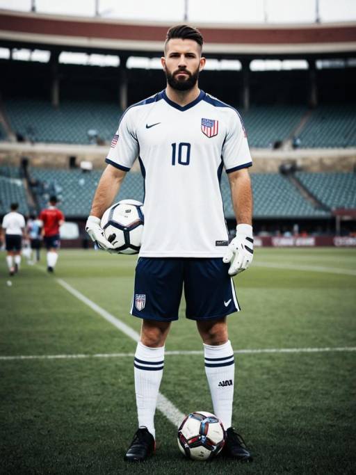 Male Soccer Player in White Jersey Standing on Field