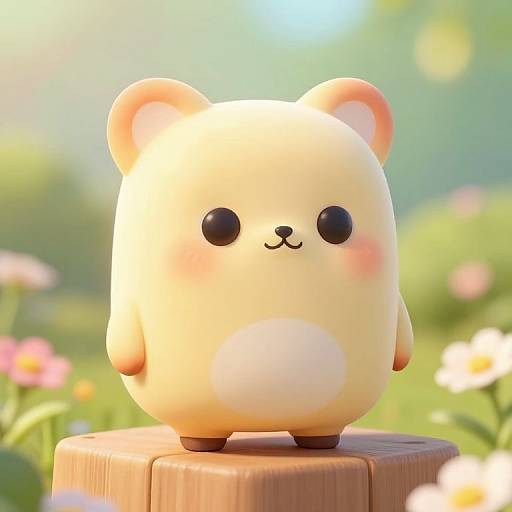 Pastel Animal Character in Nature