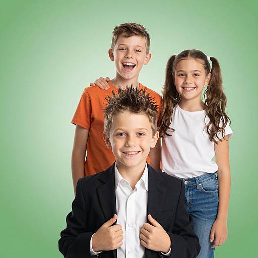 Joyful Children in Colorful Portrait