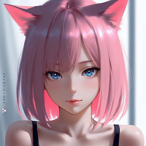 Stunning Girl with Cat Ears in 8K