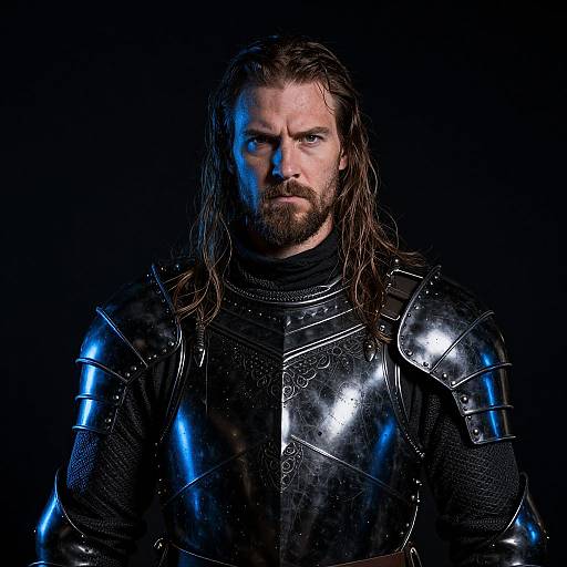 Medieval Knight in Black Armor