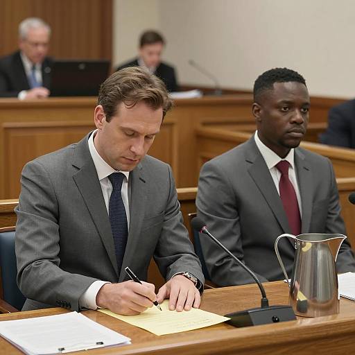 Courtroom Scene: Two Men in Focus