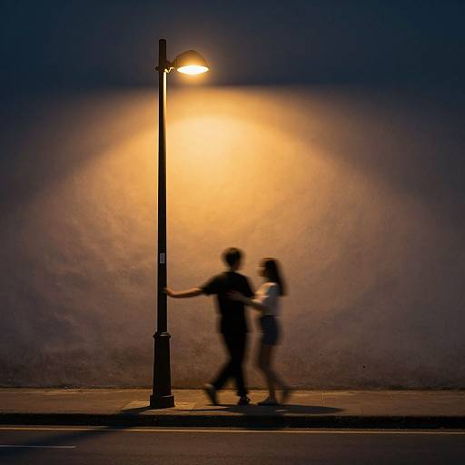Twilight Streetlamp Shadows Dance