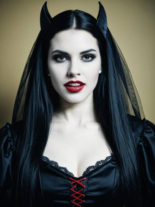 Woman in Vampire Cosplay Costume