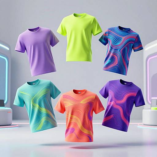 Futuristic Neon T-Shirt Design Showcase