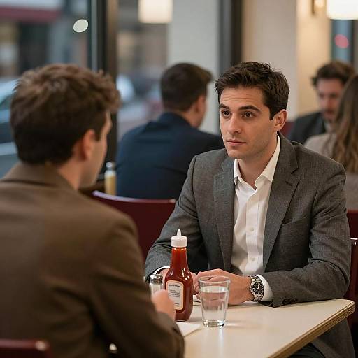 Elegant Restaurant Scene with Two Men