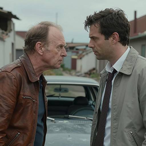 Intense Urban Portrait of Two Men