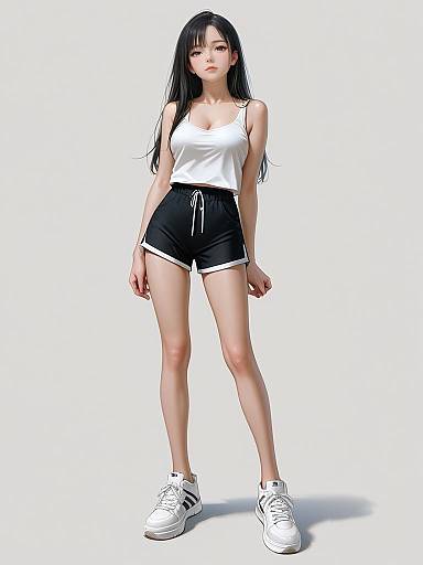 Sporty Casual Woman Full Body