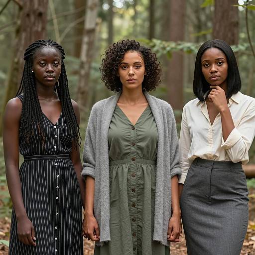 Three Women United in a Forest