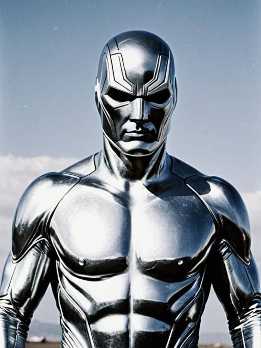 Photorealistic Portrait of Silver Surfer Costume
