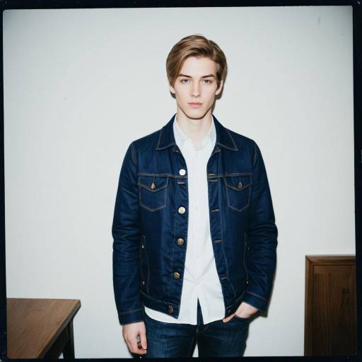 Young Man in Denim Jacket and White Shirt