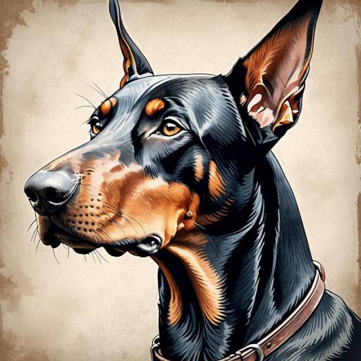 Elegant Black and White Doberman Portrait
