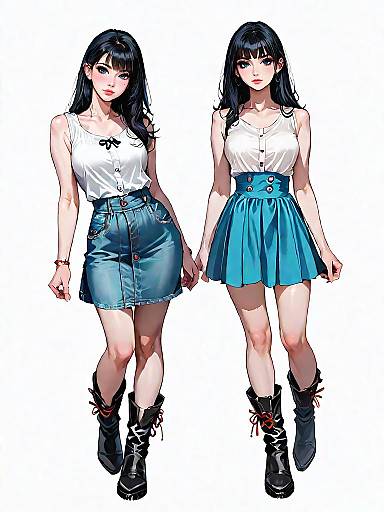 Realistic Comic Woman in Casual Outfit