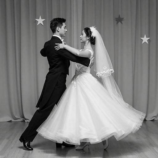 Elegant Black-and-White Dance Moment