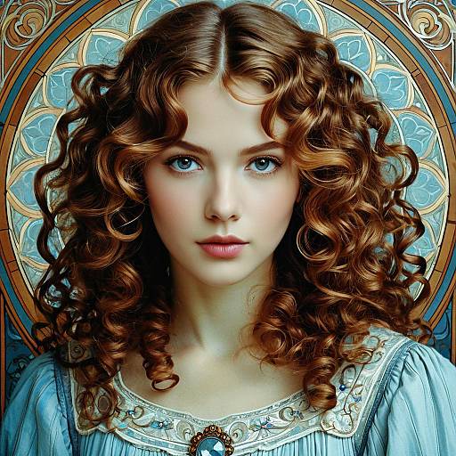 Princess Portrait in Alphonse Mucha Style