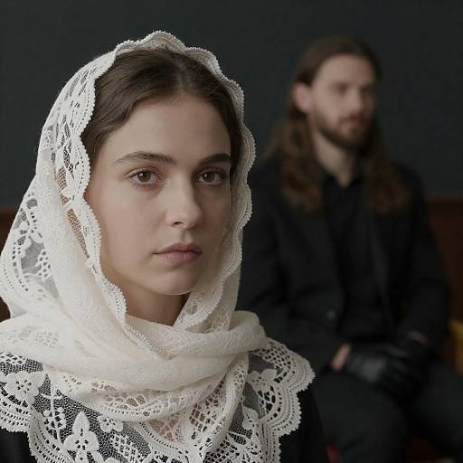 Serious Portrait of Woman and Man