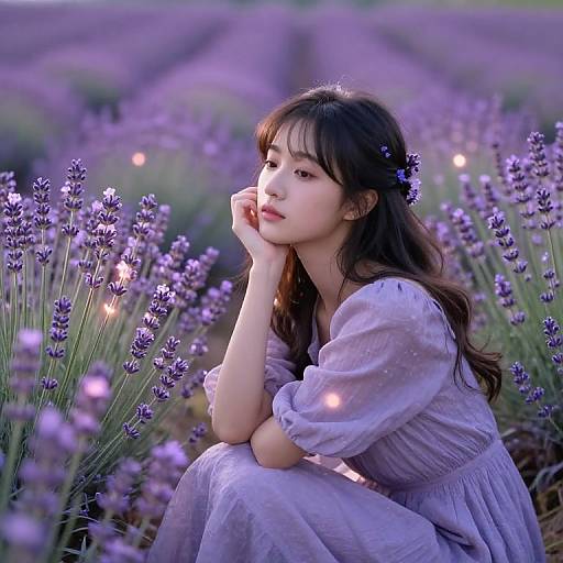 Enchanted Lavender Field in Spring
