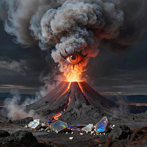 Opal Shard Volcano with Demonic Eye