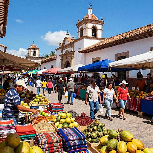 Vergara's Colorful Latin Market Scene