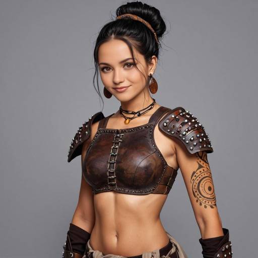 Fierce Warrior Girl with Tribal Tattoos Fierce Warrior Girl with Tribal Tattoos