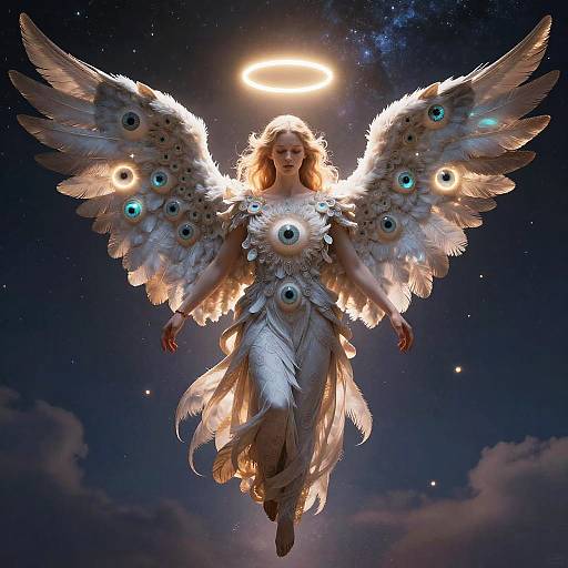 Majestic Angel with Cosmic Eyes