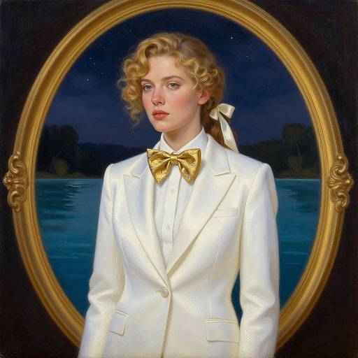 Surreal Portrait with Golden Frame