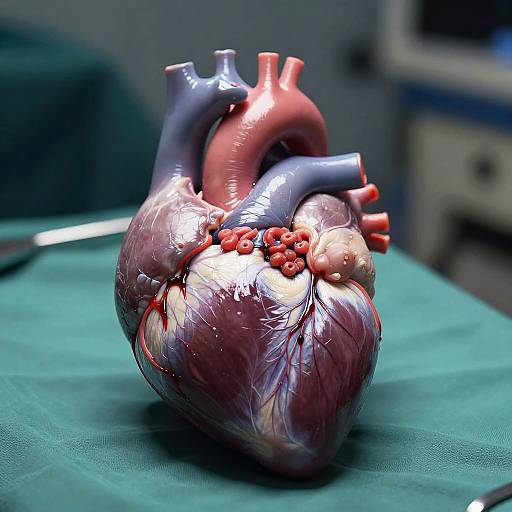 Hyper-Realistic Human Heart on Table