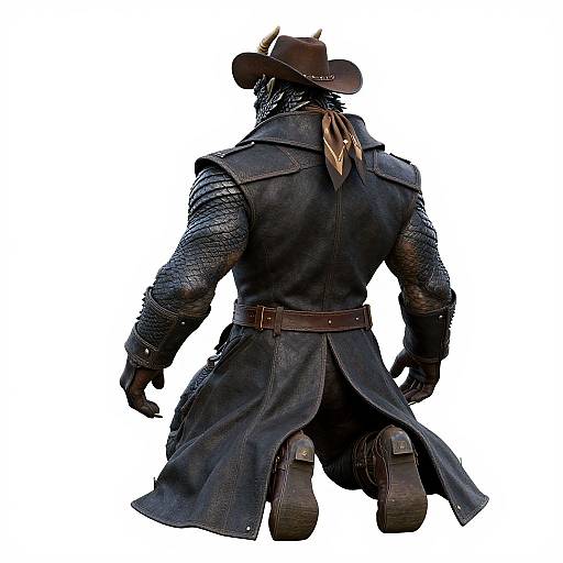 Anthro Dragon Cowboy in Detailed Pose