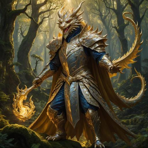 Majestic Dragon Sorcerer in Ancient Forest