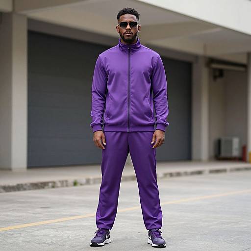 Man in Purple Tracksuit Costume