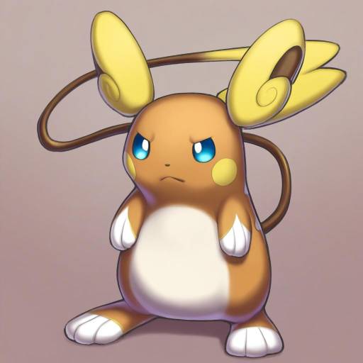 Illustration of Alolan raichu, pokemon in the style of H kasei