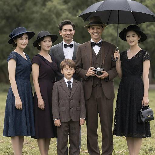 Vintage Group Portrait with Camera