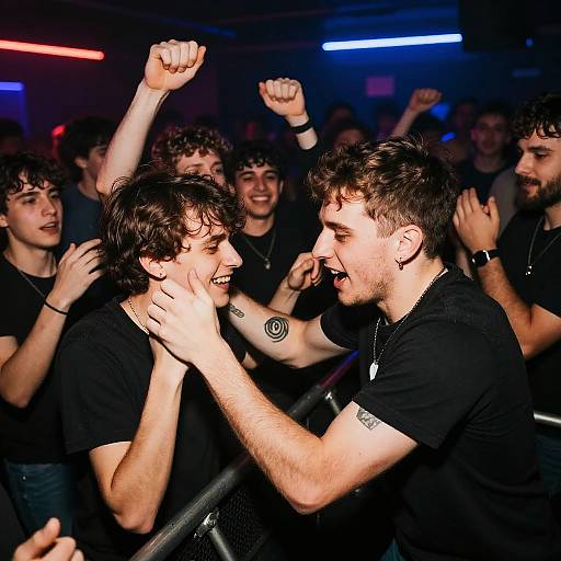 Mosher Pushing Through Neon Mosh Pit