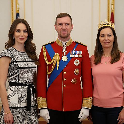 Regal Trio in Formal Attire