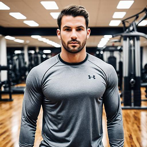 Muscular Man in Gym Shirt