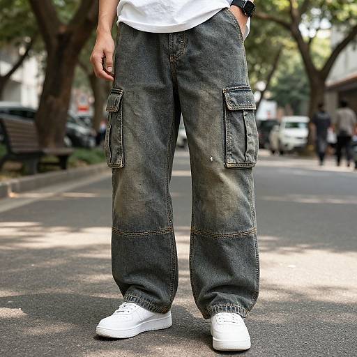 Vintage Streetwear Cargo Pants Realistic