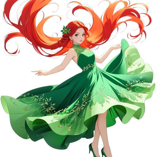 Elegant Olive-Skinned Woman in Green Dress Elegant Olive-Skinned Woman in Green Dress