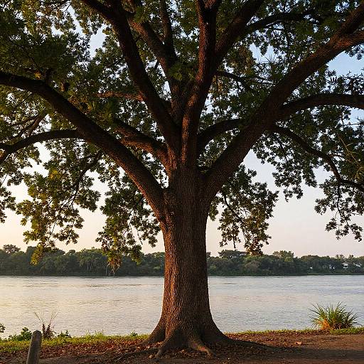 Sycamore Tree by Riverside Sunset