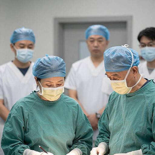 Asian Surgical Team Preparing for Operation